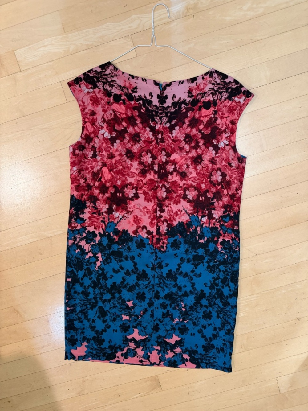 Cynthia Steffi pink/blue floral shift dress, 8 CB2766 - Picture 3 of 4